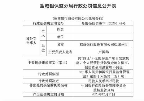 上海嘉定民生村镇银行被罚万元：个人贷款资金违规流入股市等